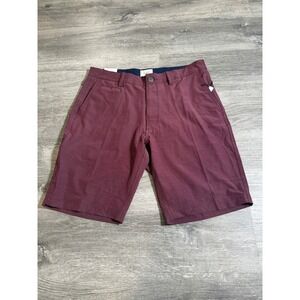 7‎ Diamonds Performance Hybrid Stretch Shorts Maroon Burgundy Mens 31 NEW